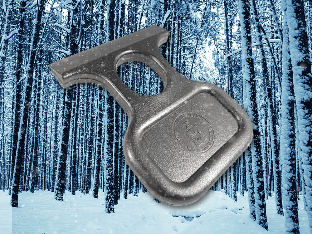 The CIA Ice defender in a snowy forest background